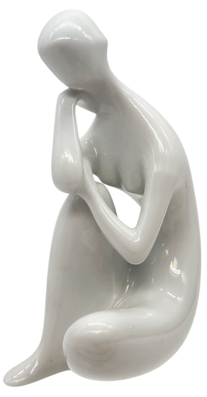 Vintage Royal Dux Porcelain Seat Woman Figurine, Jitka Forejtova, Czechoslovakia